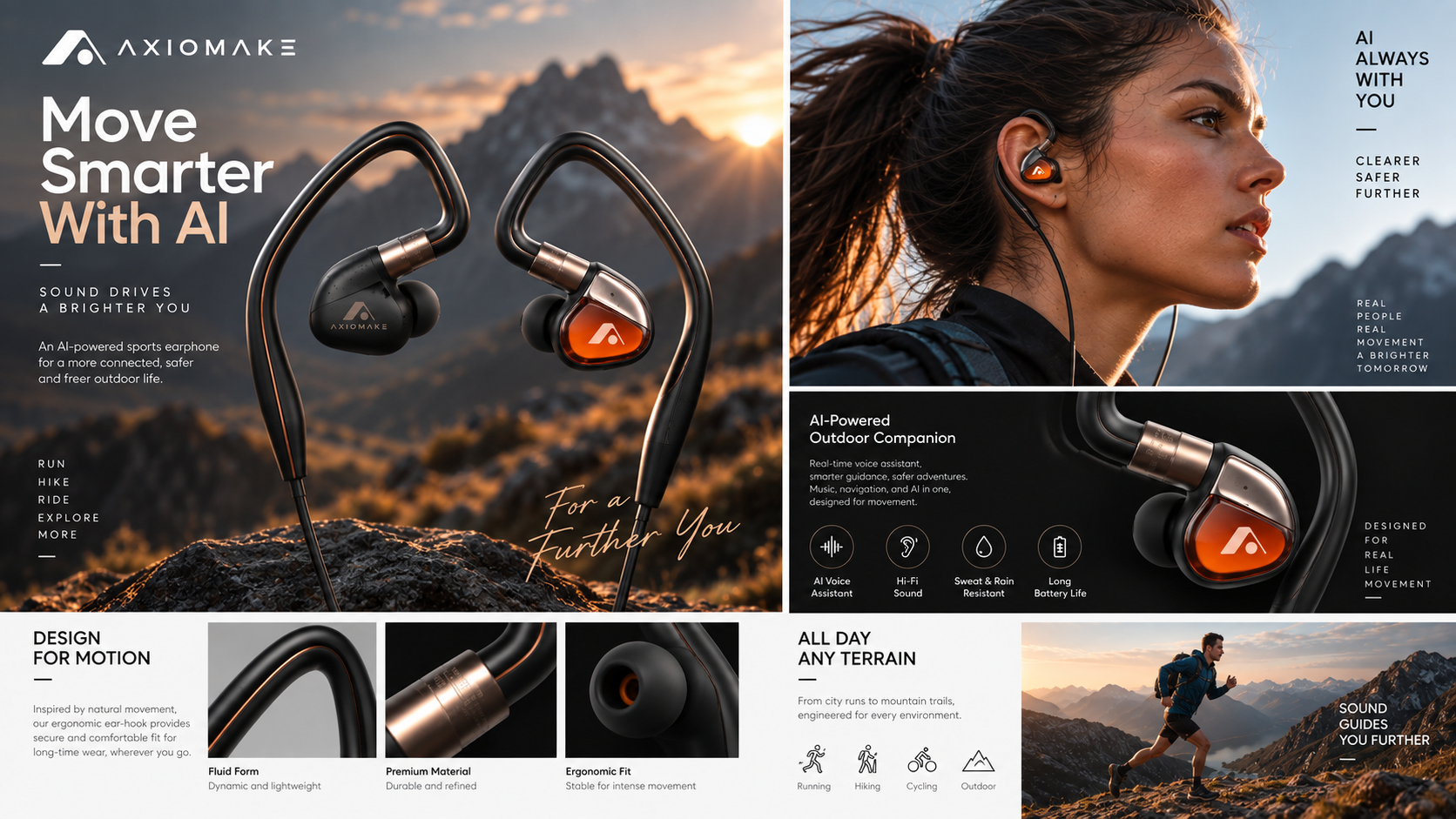 AXIOMAKE AI sports earphone product board